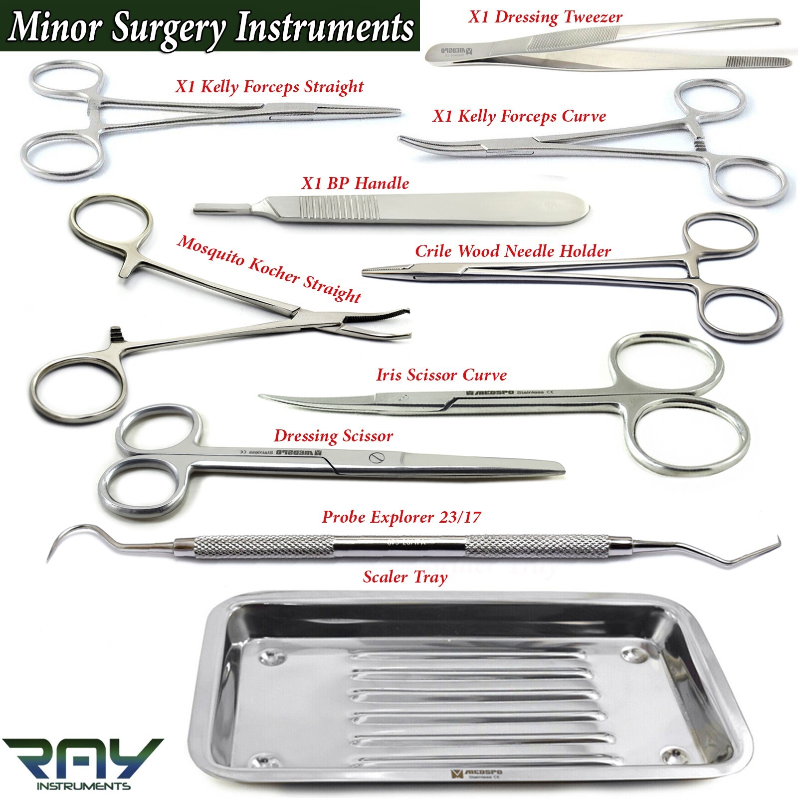 Minor Surgery Instruments Dental Surgical Dissection Scissor Tweezer Forceps CE
