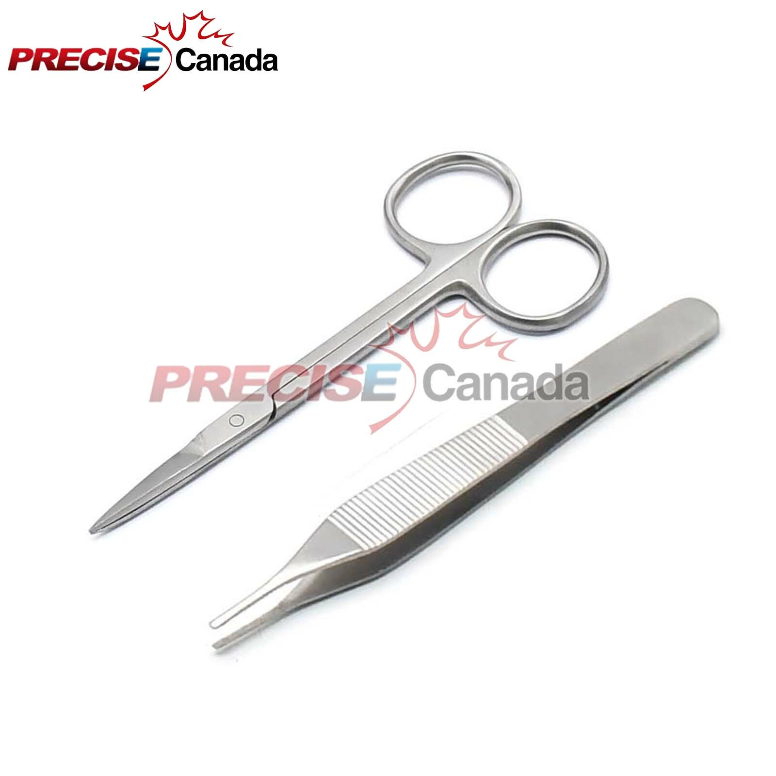 2 Pcs Classic Suture Removal Kit Adson Forceps Scissors Set Surgical Instruments