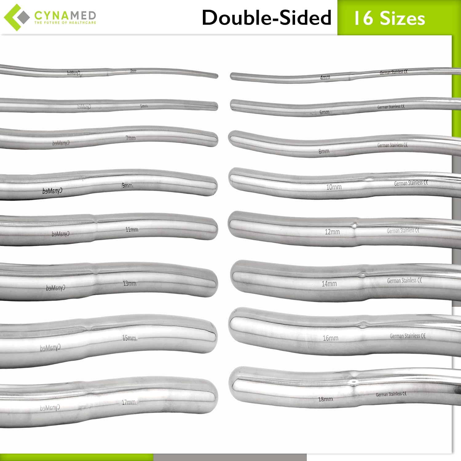 8 Hegar Medical Dilator Sounds Set 7.5Inch Double Ended Instrument (Double Ended
