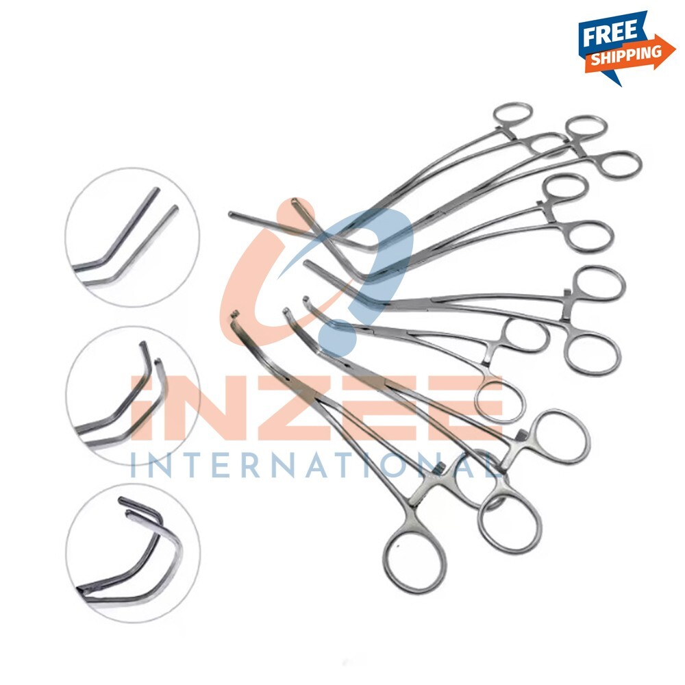 7PCS Aortic Vascular Clamps Exclusion Clamp Cardiovascular Surgical Instruments