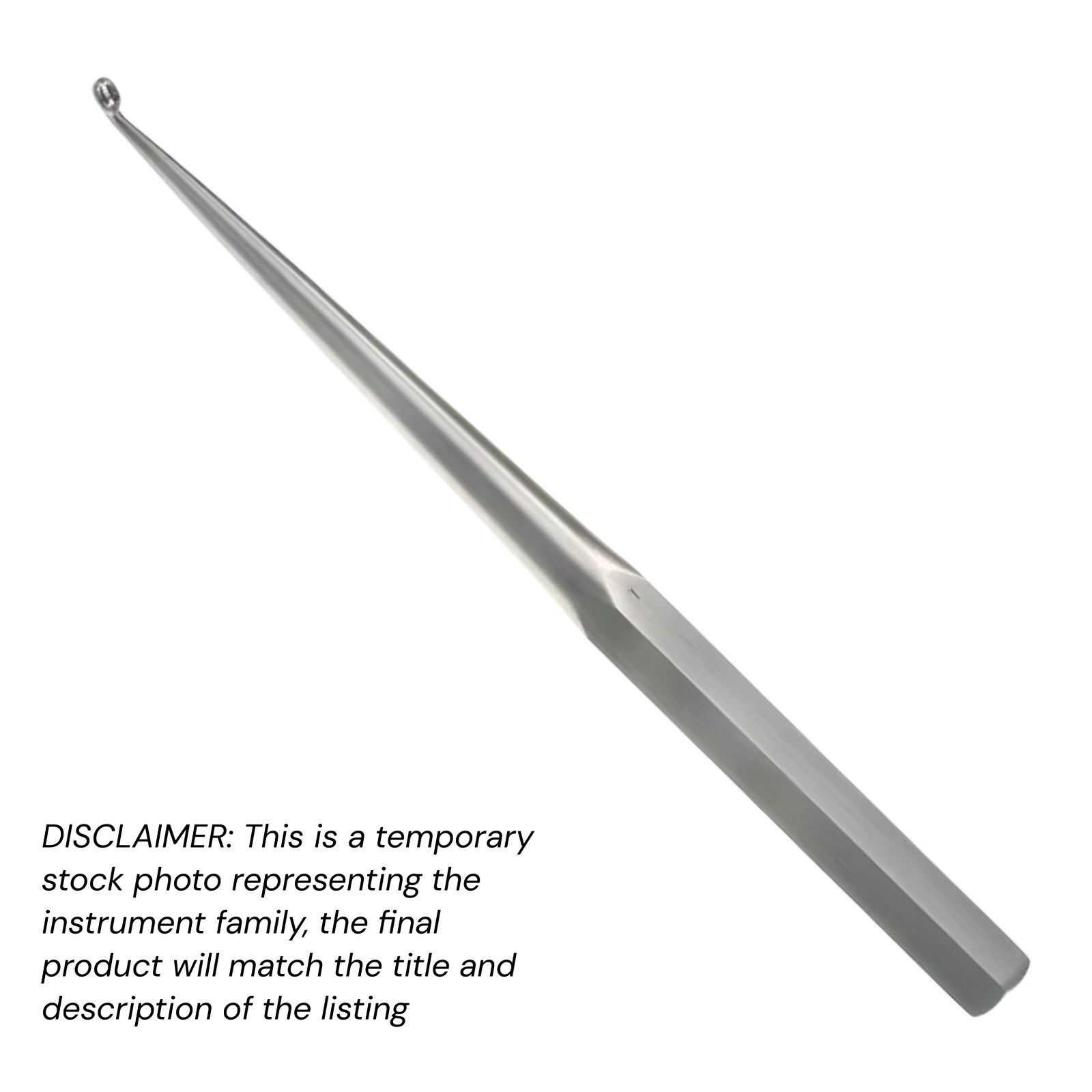 Brun Bone Curette 9″ Angled #6 (8.8 mm) Hexagonal Handle Stainless Economy