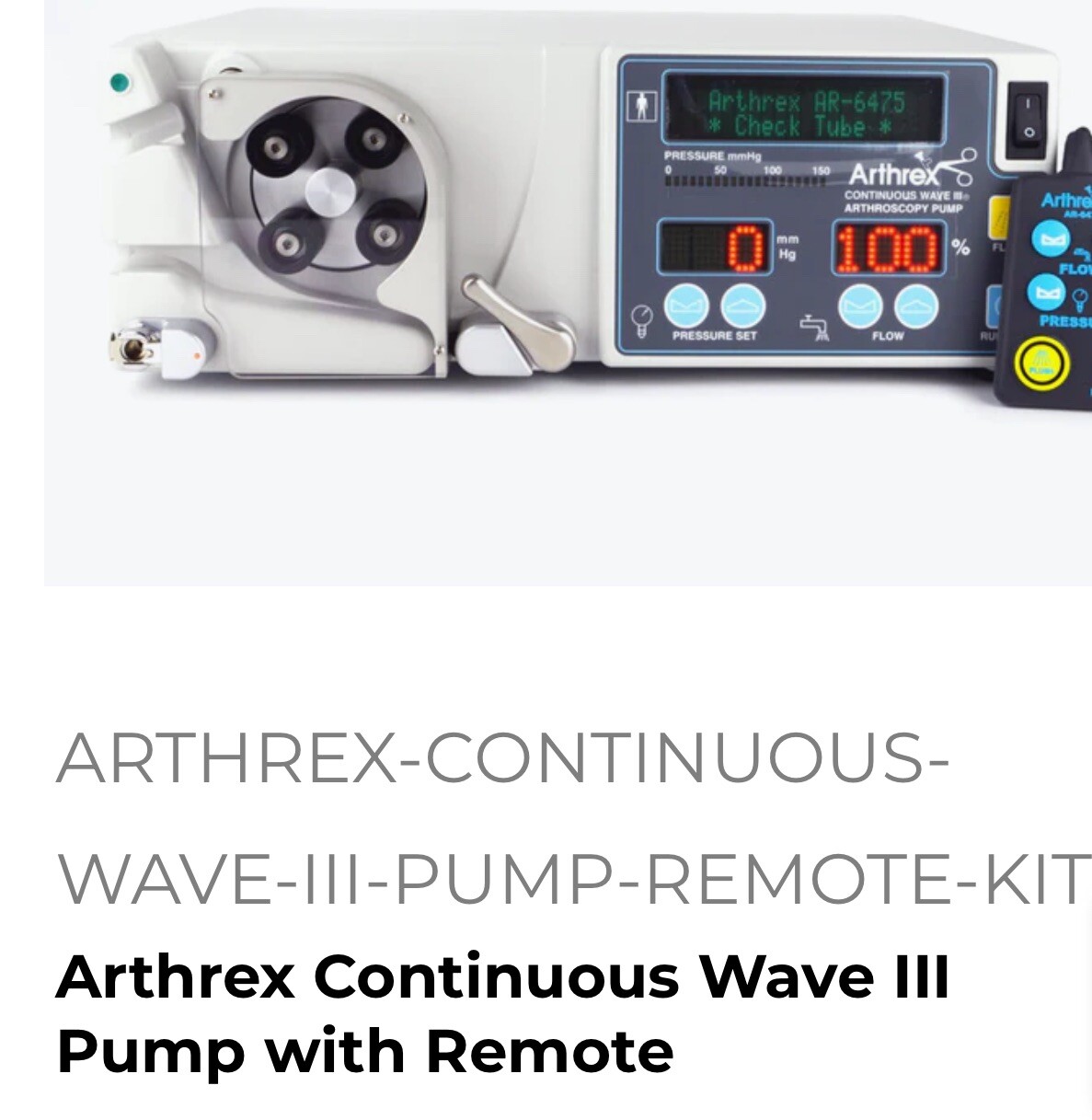 Arthrex AR-6411 ReDeuce Pump Inflow Tubing w/Connector, 8′ Long. One Each