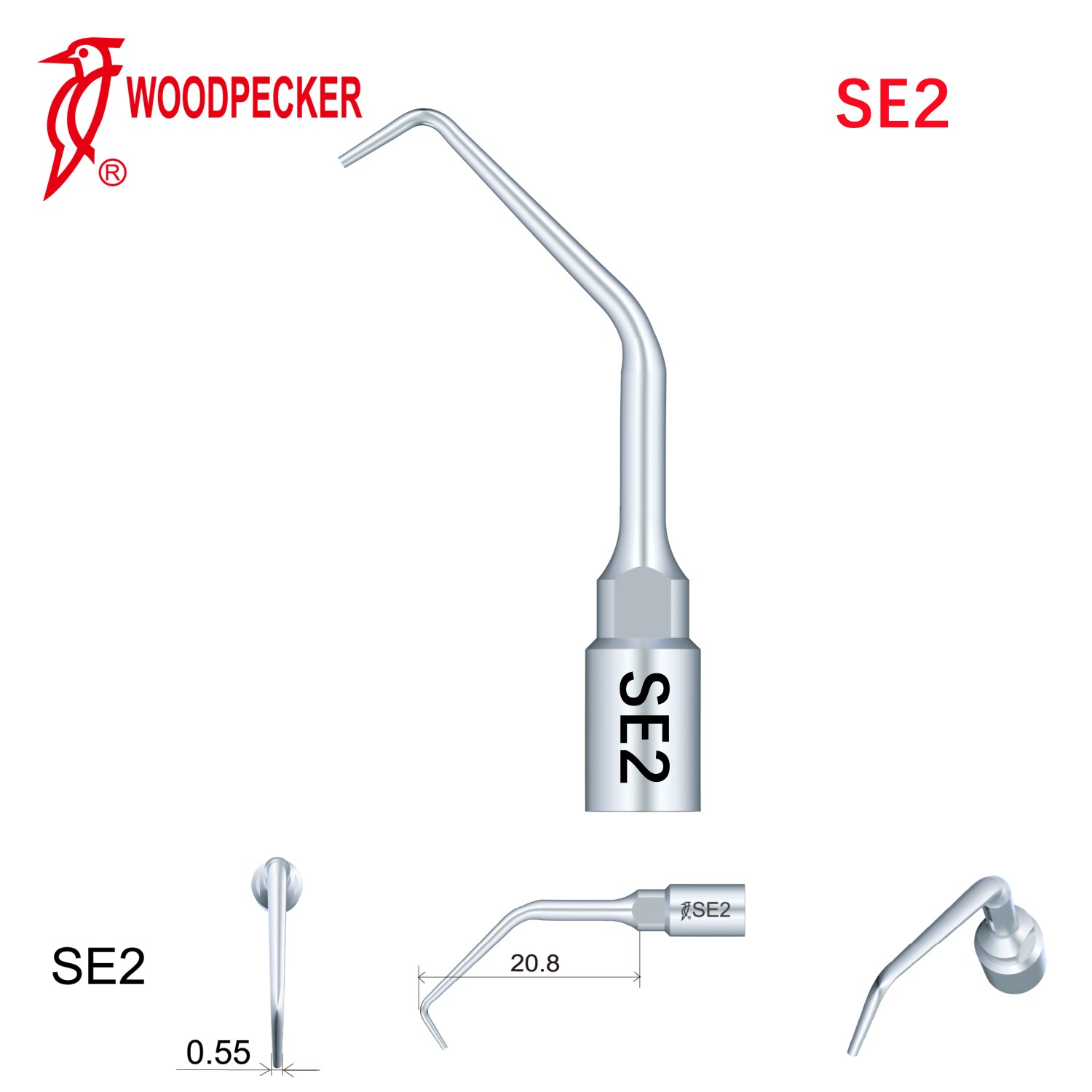 Woodpecker Dental Perio Bone Surgery Tips SE2 for Surgic Smart & Satelec Perio
