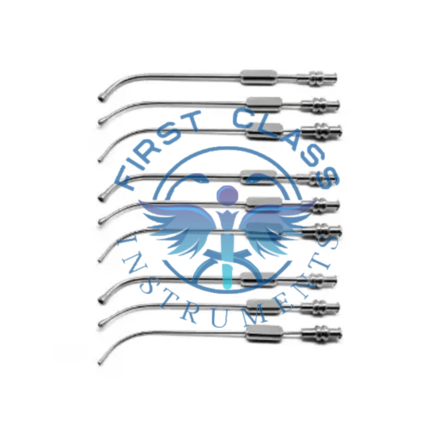 9 PCs Dental Sinus Cannula Suction Tubes 2.5mm, 3mm, 4mm Surgical Instruments