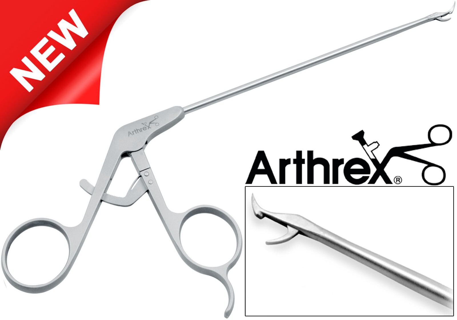 Arthrex AR-11852SR Rhino Left Curved Tip, with SR Handle NEW Open Box 6.25″