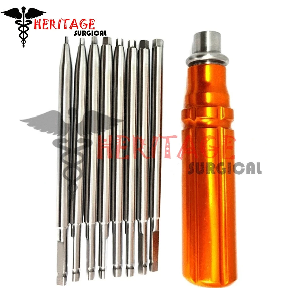 Orthopedic Bone Screwdriver set Gold Quick Coupling handle Surgical Instruments