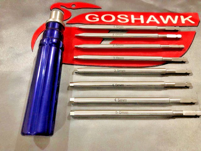 Professional Bone Screwdriver Set Quick Coupling Handle 8 Hex Bits 1.5-5.0mm