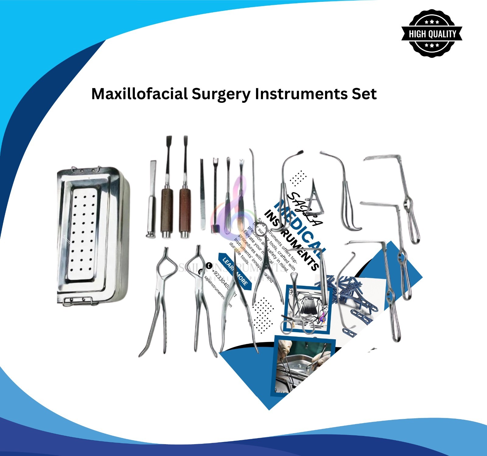 Maxillofacial Surgery Instruments Set Premium Orthopedic Surgical Tools by Sajla
