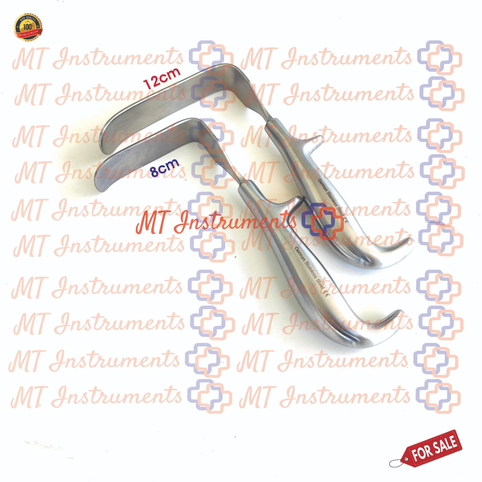 L Shaped Breast Retractor Set of 2 Pcs Without Light Mammoplasty Instruments