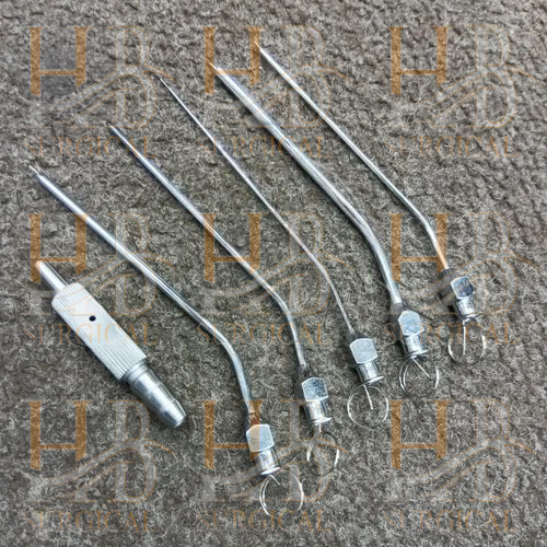 ENT Micro Suction Tube Set 6pcs (12-22G) w/ Suction Adapter Cannula Surgical