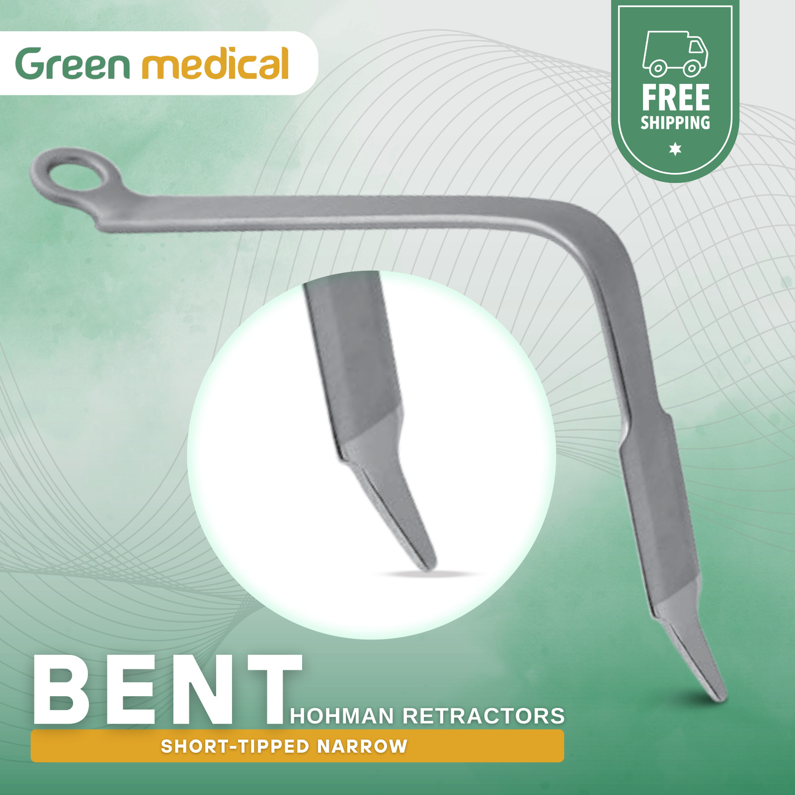 Short-Tipped Bent Hohmann Retractor – Narrow Blade, Surgical Ortho Instrument