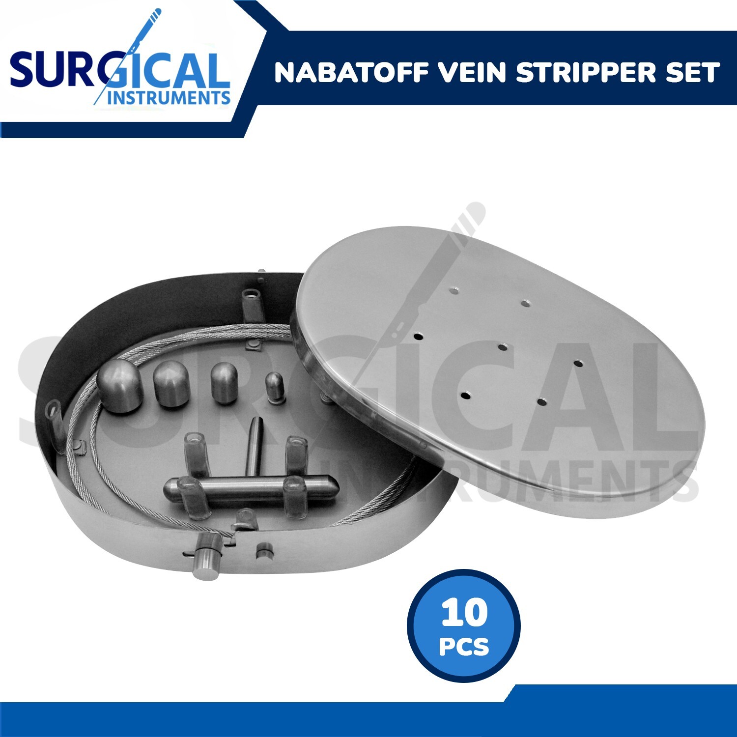 10 Pcs NABATOFF Vein Stripper Set Medical Surgical Instruments German Grade