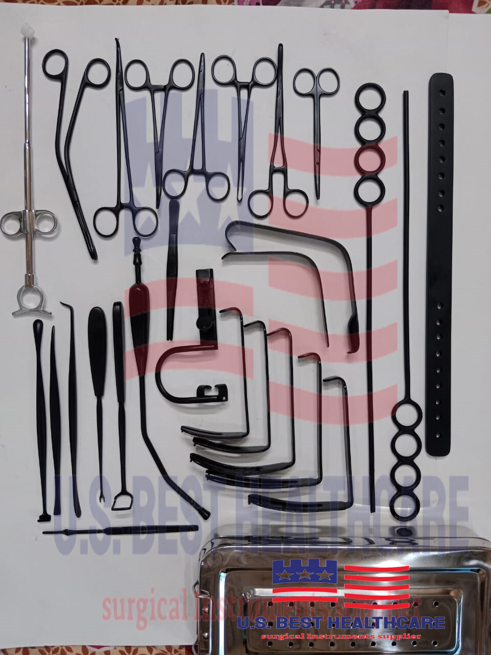 Tonsillectomy & Adenoidectomy Set 27 Pcs Black Coated Reusable Instruments
