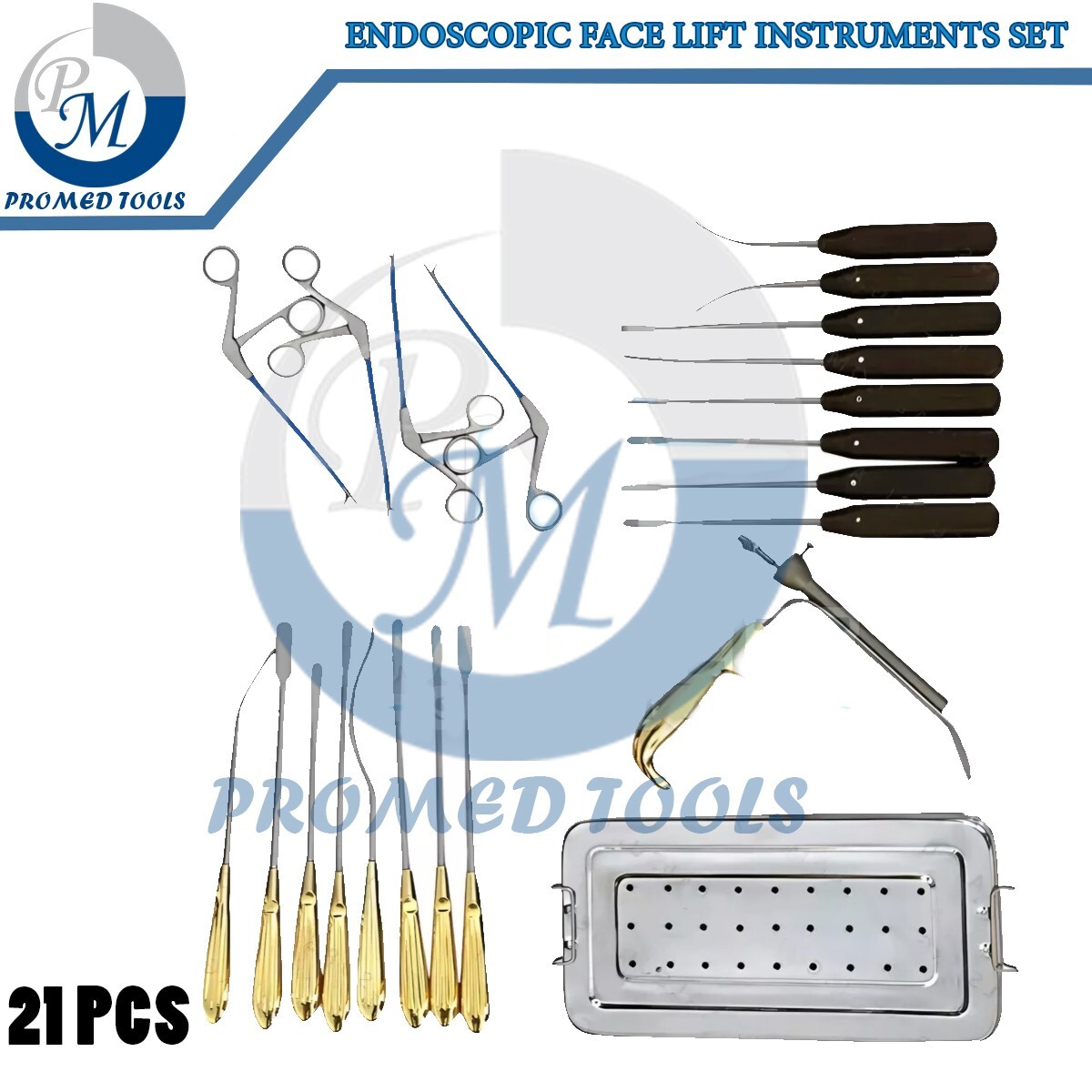 Endoscopic Face Lift Instruments Set of 21 Pcs Face Surgery Instruments