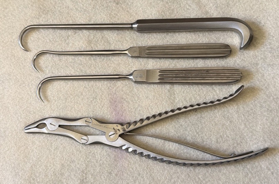 Codman, Weck, Holco, Richards Bone Rongeur & Bone Hook Surgical Instruments Lot