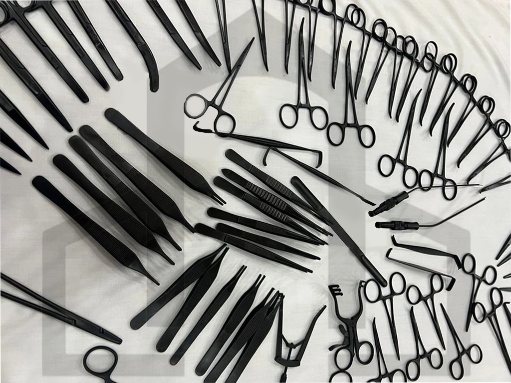 Plastic Surgery Surgical Instruments Black Coated Kit 72 Pcs