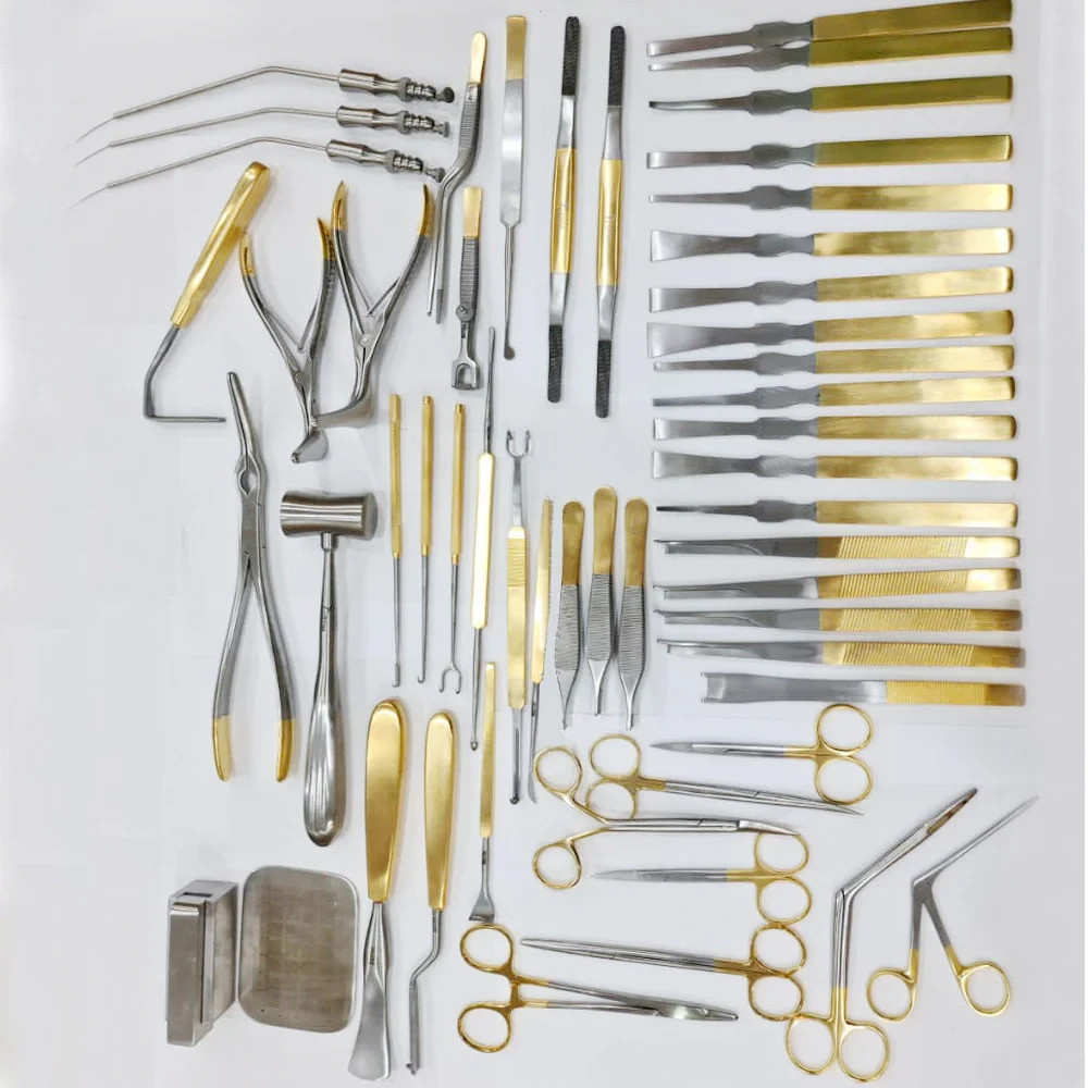 50 Pcs Rhinoplasty Instruments Set Plastic Surgery Surgical Scissors Osteotome
