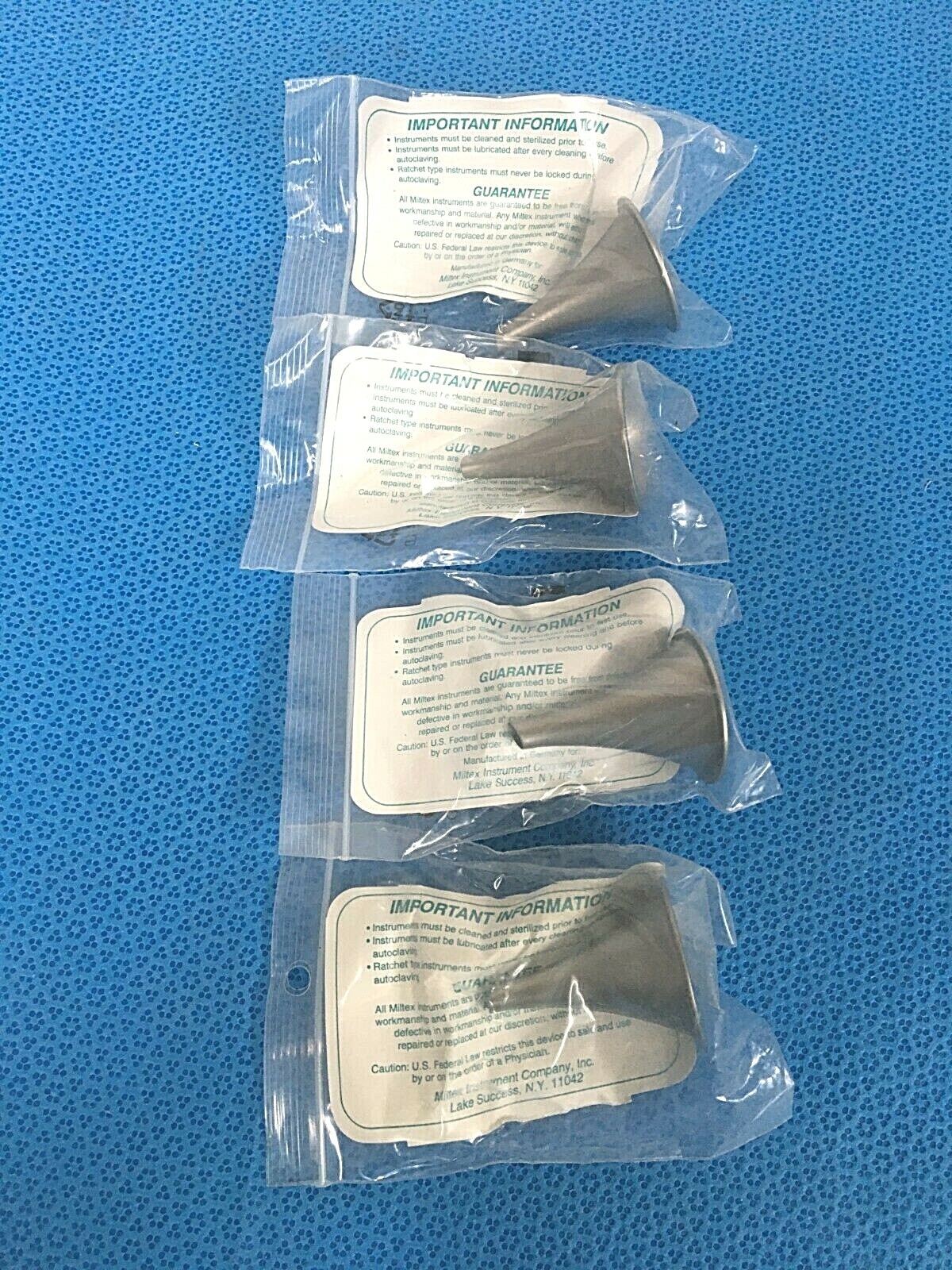 Miltex Farrior Ear Speculum, 19-50-5, 19-50-4, 19-50-2. Lot of 4. New.