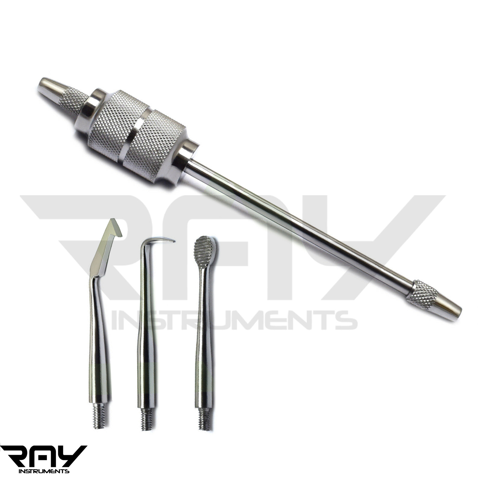 Manual Crown Remover Bridges Gun +3 Heads Dental Surgical Instrument Restorative