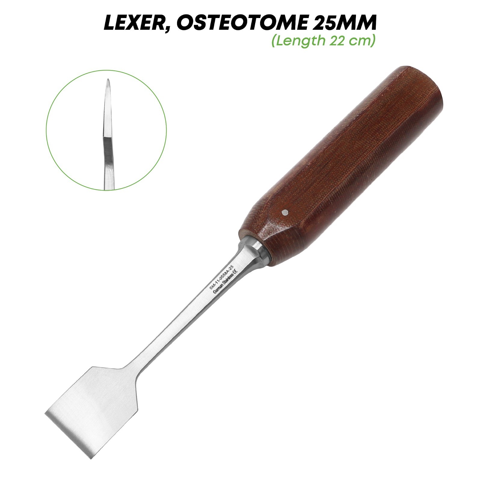 Lexer Osteotome 25 mm Blade 22 cm Length Orthopedic Instrument German Grade