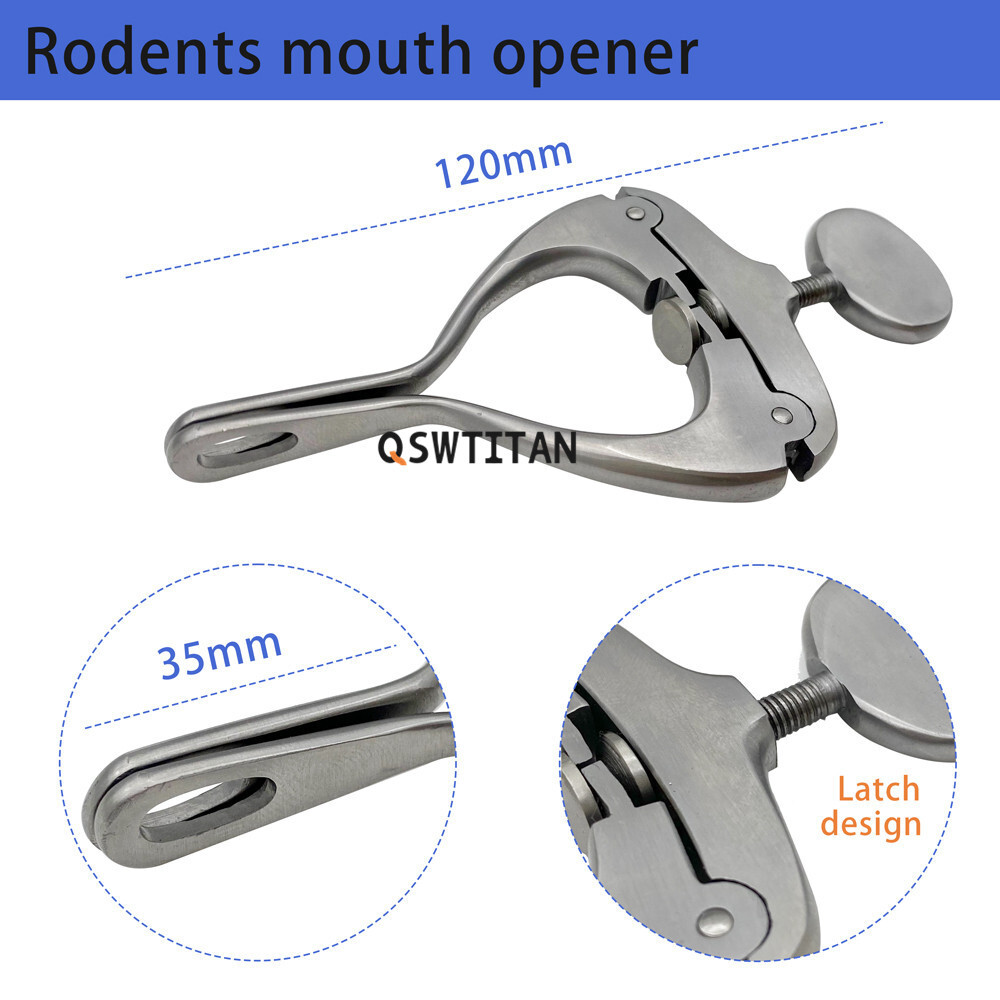 Veterinary Rabbit Rodent Mouth Gag in Stainless Steel Small Animal Mouth Opener