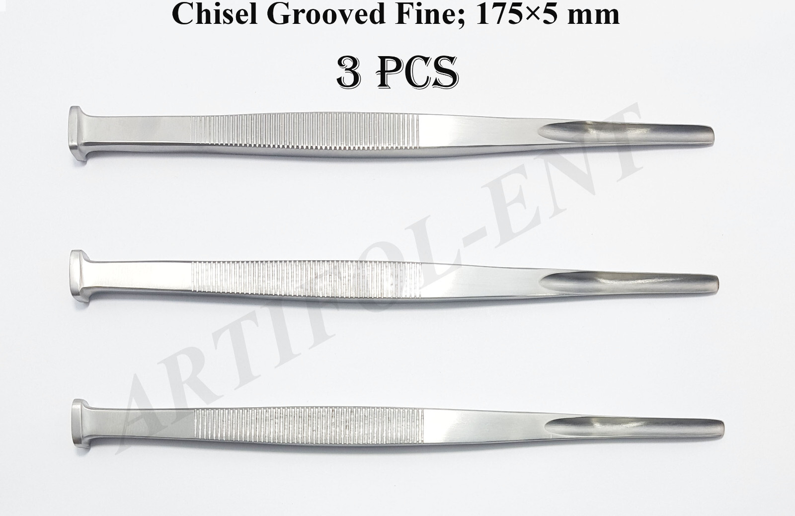 Dental Chisel Grooved Fine 175 × 5 mm 17.5 cm Premium Grade 3 Pcs
