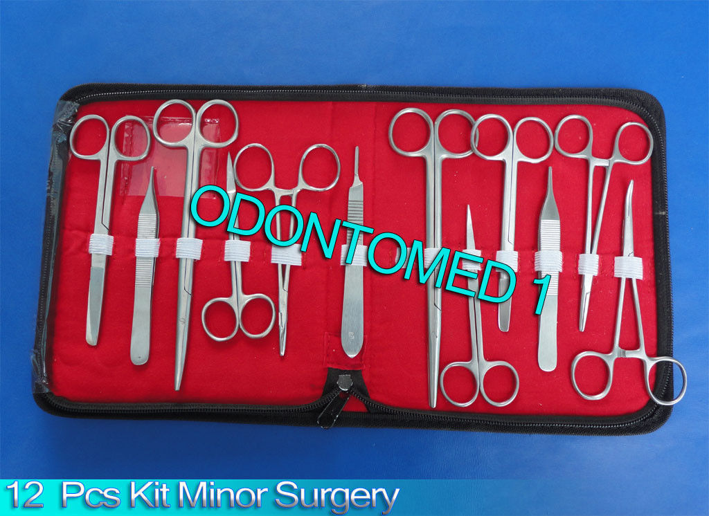 12 Pcs Minor Surgery Suture Surgical Instruments Set Kit