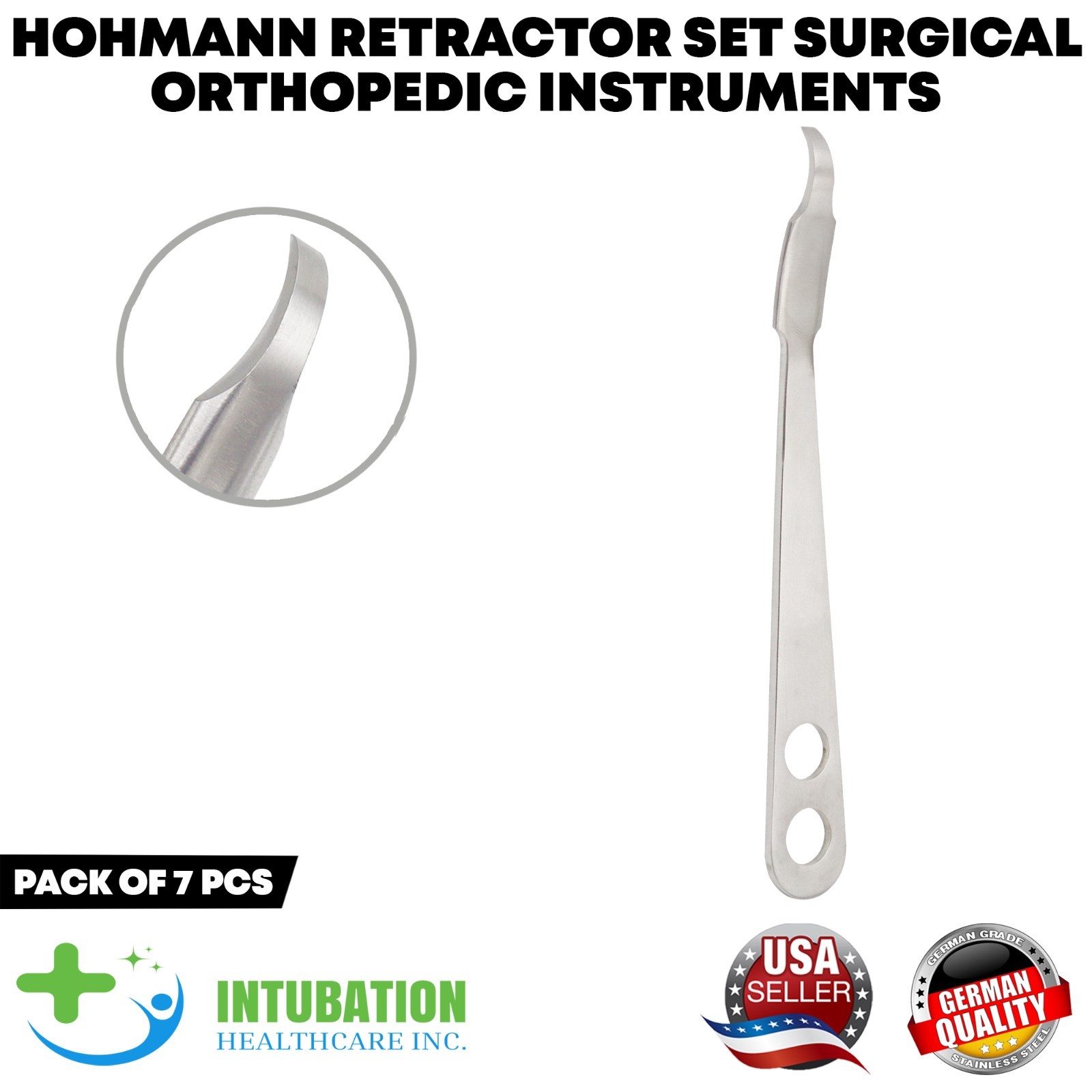 7 Pcs Hohmann Retractor Set Surgical Orthopedic Instruments German Grade