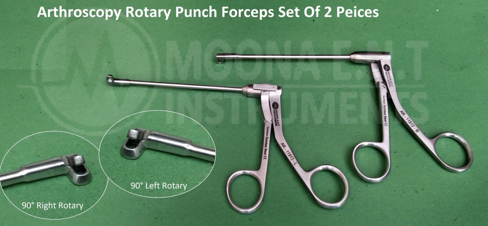 Arthroscopy Rotary Punch Forceps Set Of 2 Pcs,For Arthroscopic Surgery Procedure