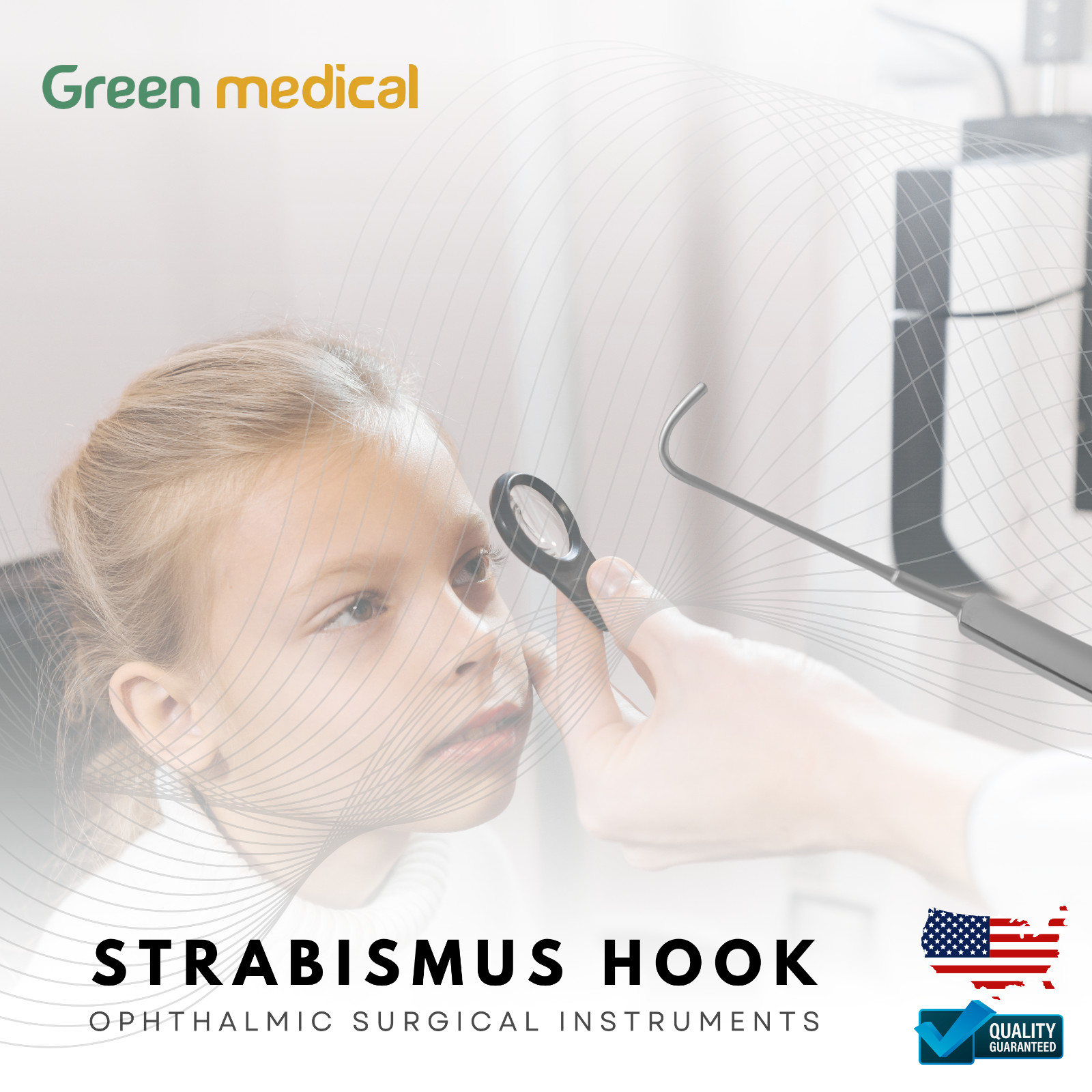 Graefe Strabismus Hook 13mm Curved Surgical Eye Instrument Ophthalmic Retina
