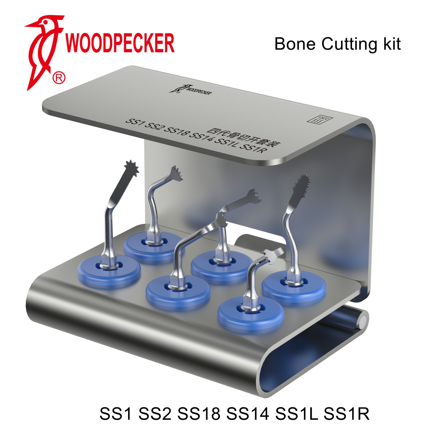 Woodpecker Dental Bone Cutting Kit Perio Bone Surgery Tips for Surgic Smart