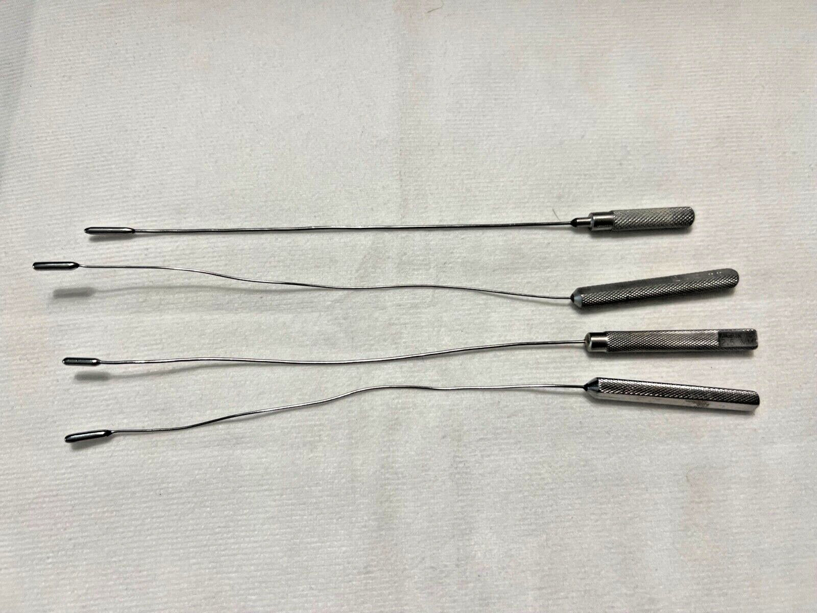 Set Of 4 V. Mueller / Pilling / Weck 2.5mm DeBakey Vascular Dilators 8″ Length