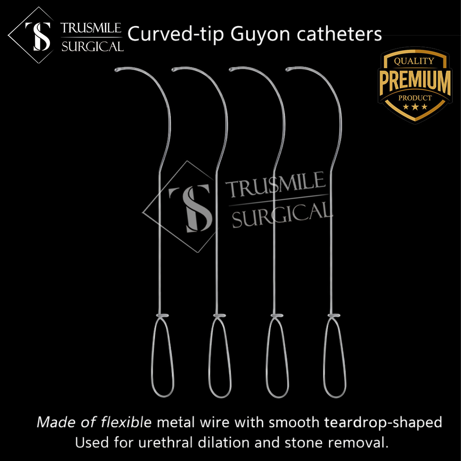 Guyon Catheter Guide 2mm Curved 37 cm 14 1/2″ surgical instrument