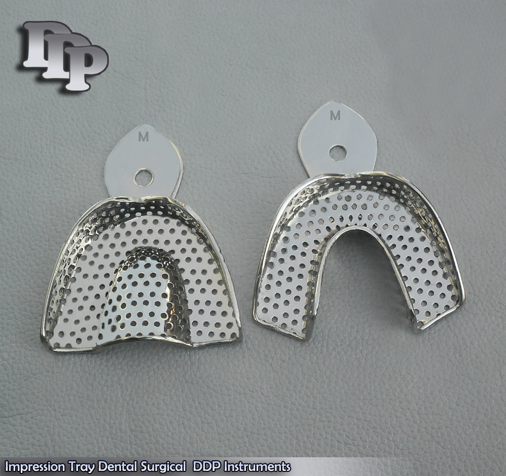 Dental Impression Trays Perforated Set Of 2 pcs M Size Surgical Instruments
