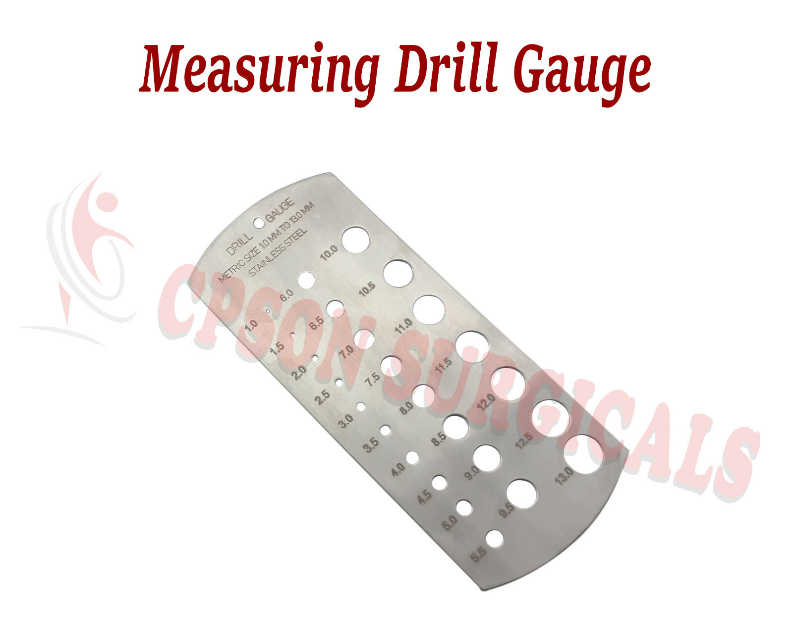 Orthopedic Measuring Drill Gauge for Drill Bit, K Wire, Steinmann Pin 1mm – 13mm