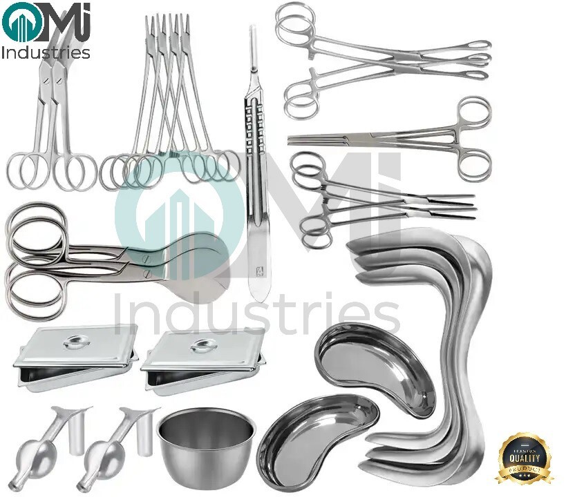 24 Pcs Delivery Set Gynecology Dissecting Basic Surgery Set Surgical Instrument