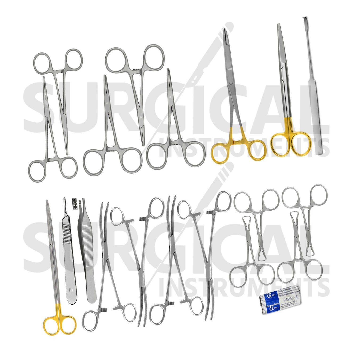 19 Pcs Veterinary General Surgery Set With FREE Blades German Grade Surgical Kit