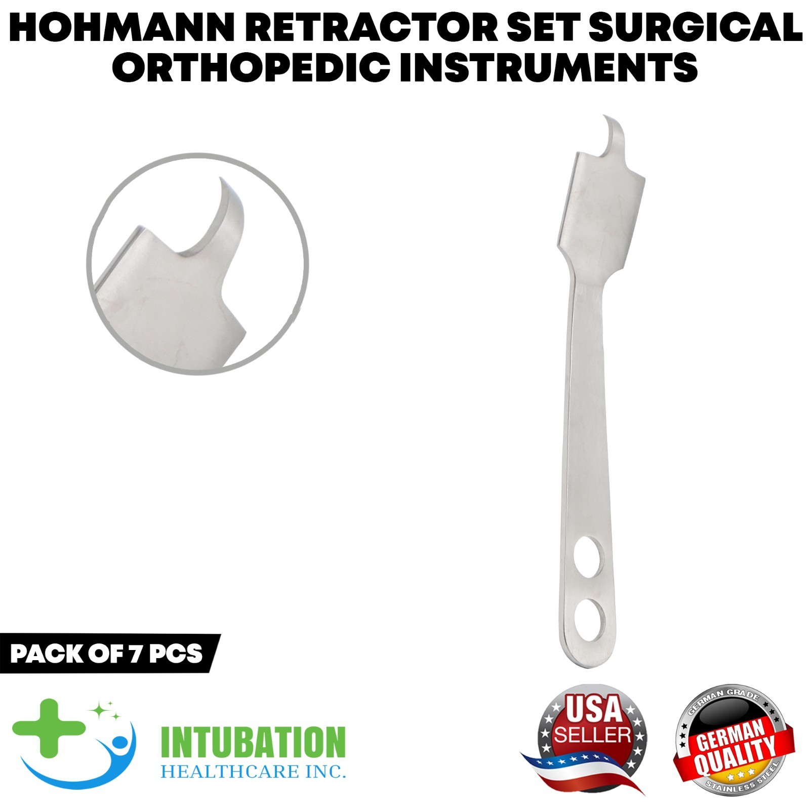 7 Pcs Hohmann Retractor Set Surgical Orthopedic Instruments German Grade