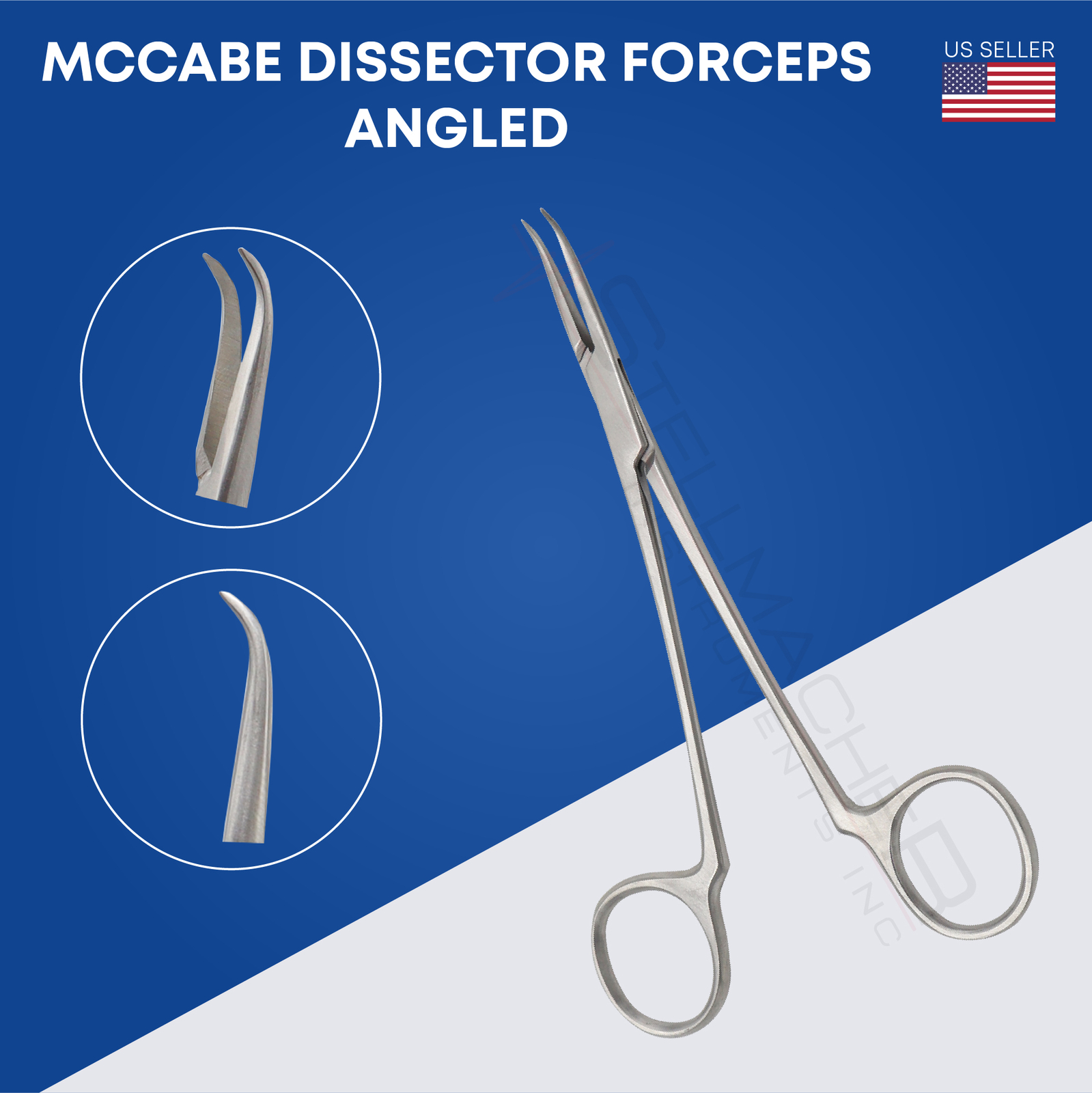 McCabe Facial Nerve Dissector 14cm Curved Smooth Jaws Sharp German Grade Steel