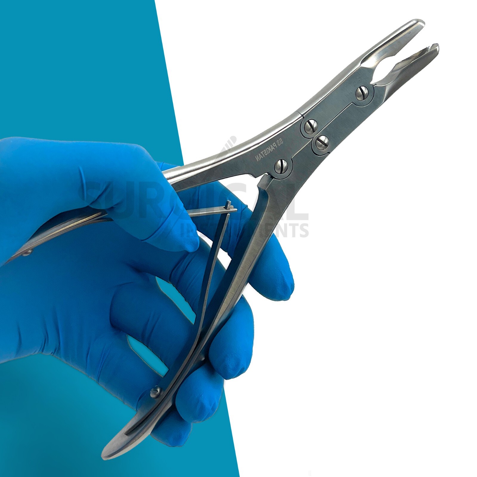 Ruskin Bone Rongeur 7.50″ Curved 5mm Bite Double Action Stainless German Grade