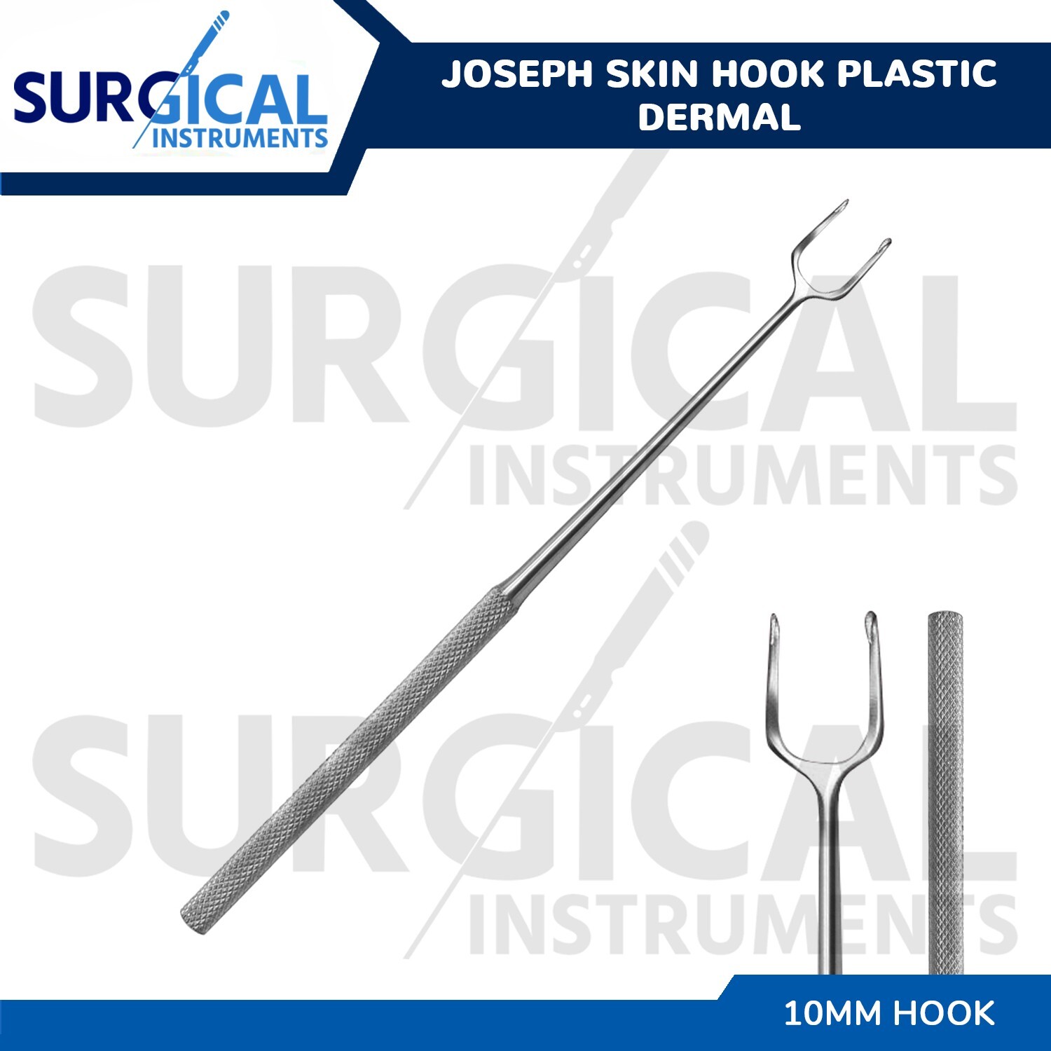 Joseph Skin Hook 10mm Double Sharp Prongs Retractor Plastic Dermal Instruments