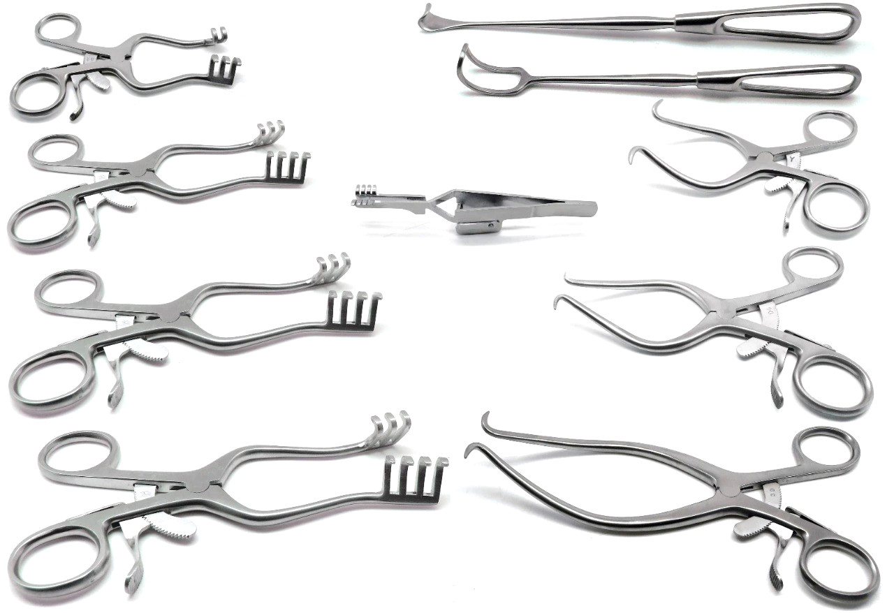 Surgical Instruments Retractor Set Weitlaner Gelpi Veterinary Stainless Steel 10