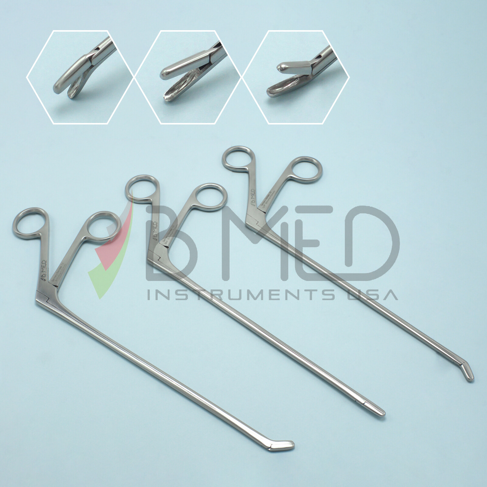 Laminectomy Cushing Pituitary Rongeur 3mm X 10mm Cup Jaws Set Straight Up Down