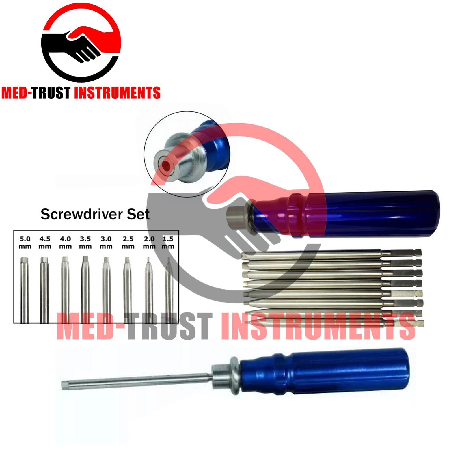 Bone Screwdriver Set With Quick Coupling Handle Surgical Instruments Set