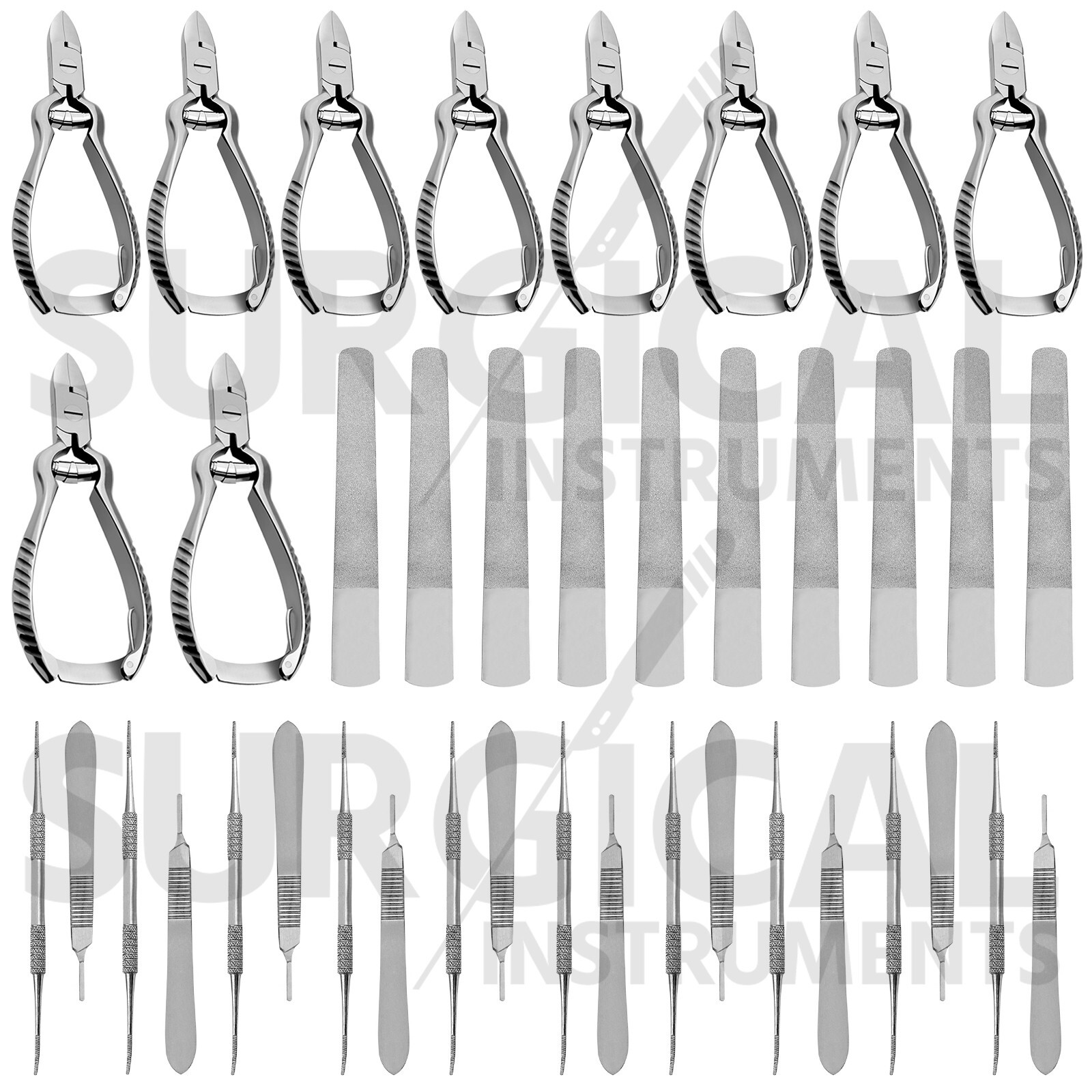 40 Pcs Podiatry Basic Pack Set Barrel Spring Surgical Instruments Kit German Gr