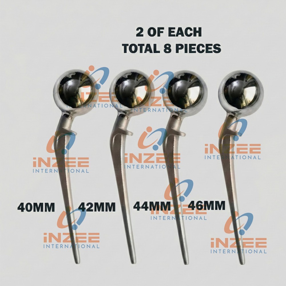 Lazcano Hip Prosthesis 40, 42, 44, 46mm Size 2 PCS Each Orthopedic Instruments