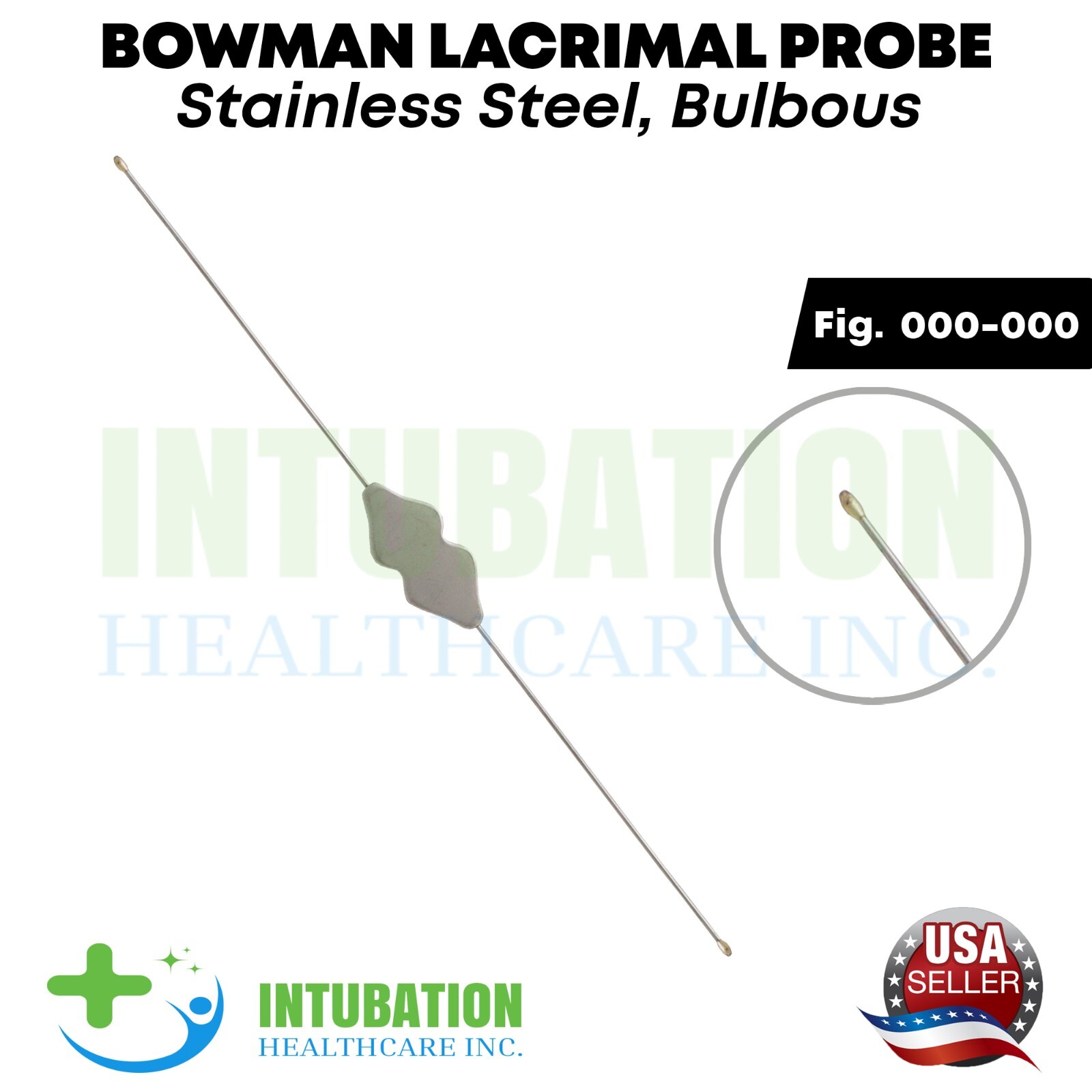 Bowman Lacrimal Probe Fig. 000-000 5” Surgical Dental Ophthalmic Instruments