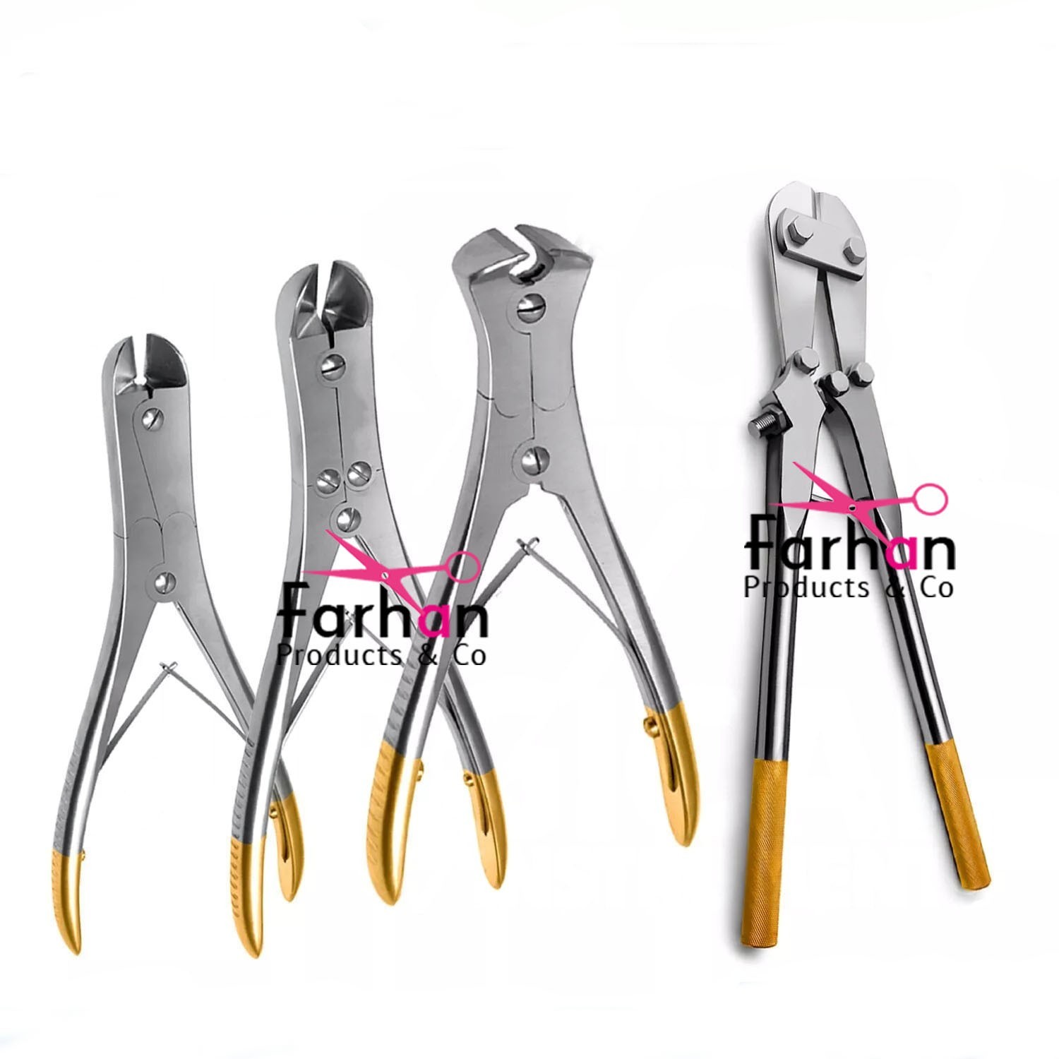 T/C 4 PIN & WIRE Cutter Set Orthopedic Surgical Pliers Veterinary German Grade
