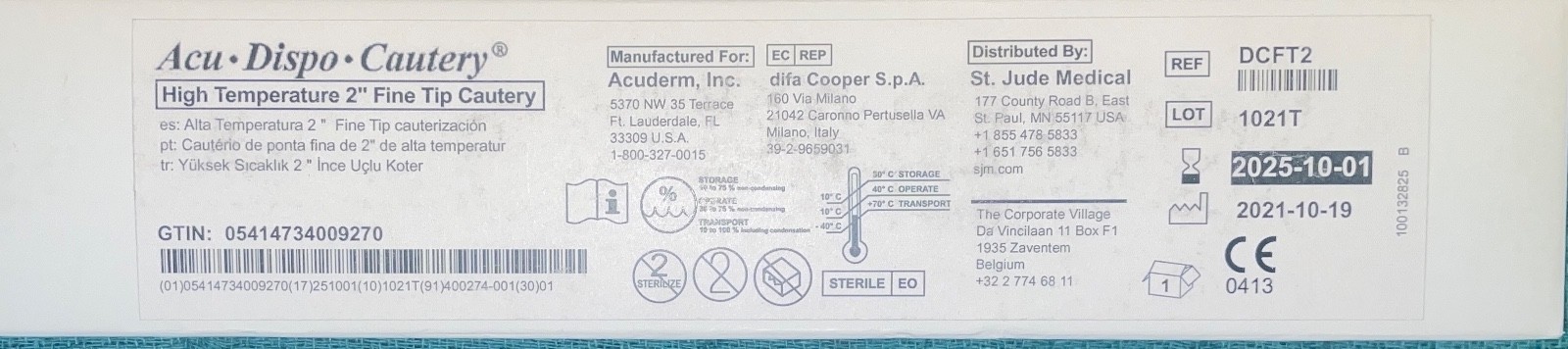 Acuderm Acu-Dispo-Cautery High Temperature 2″ Fine Tip Cautery-ref DCFT2