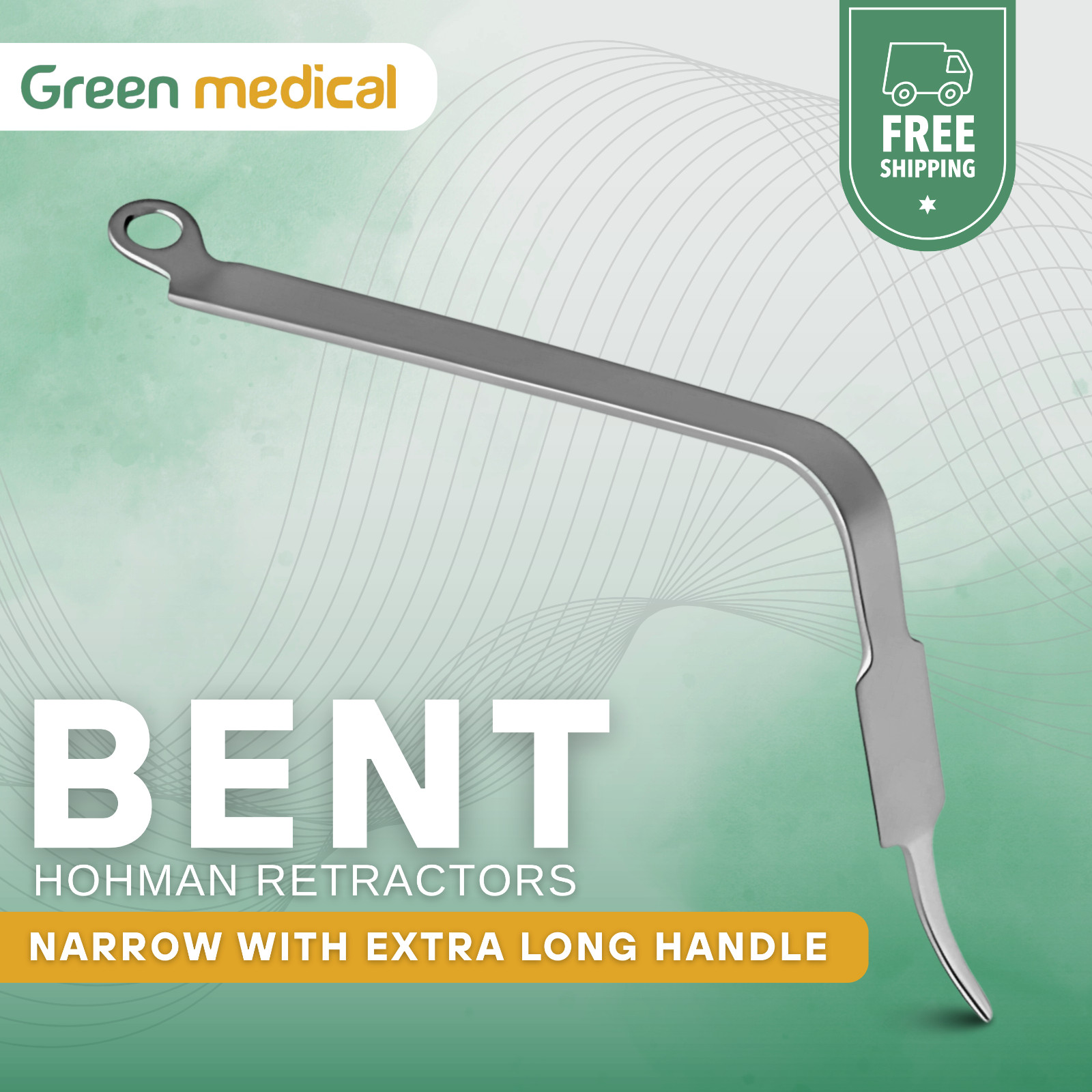 Bent Hohmann Retractor Narrow Blade Extra Long Handle Surgical Ortho Instrument